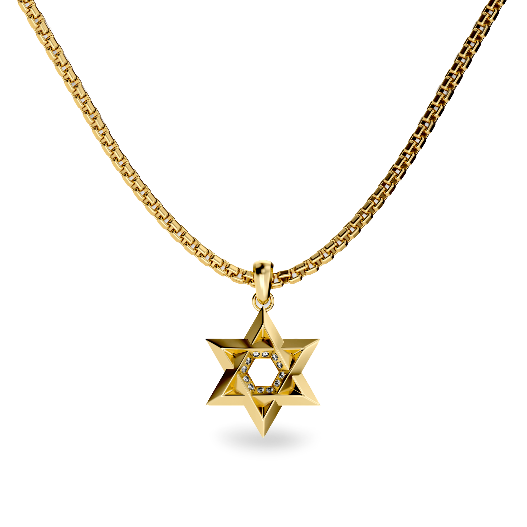 Star of David Pendant, White Diamond - PASCAL#color_18k-yellow-gold-vermeil-white-diamond