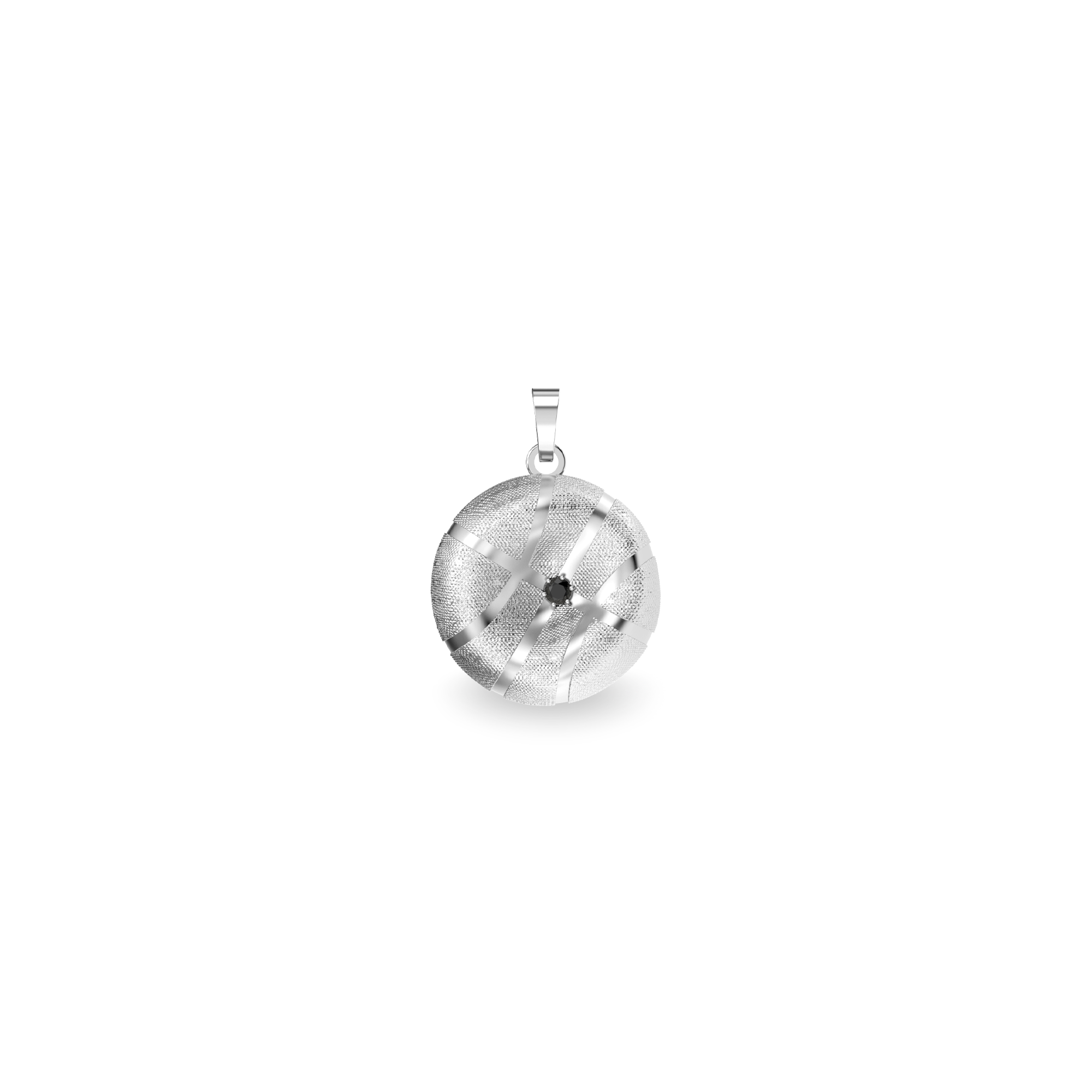 The Basketball Crooked Ball Pendant, Black Diamond - PASCAL