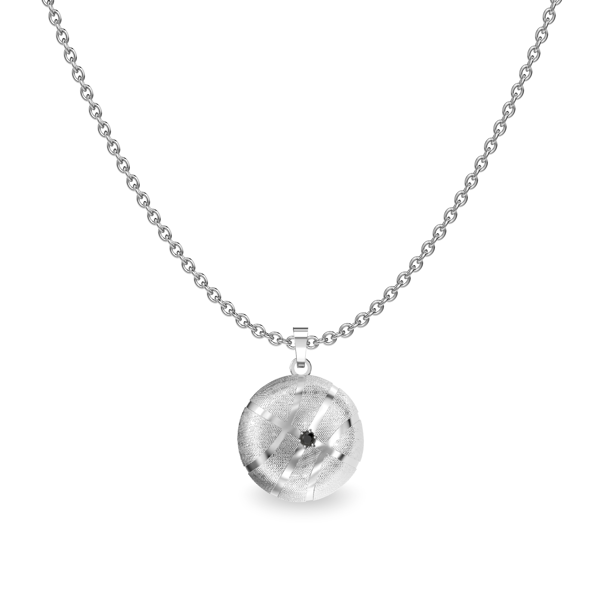 The Basketball Crooked Ball Pendant, Black Diamond - PASCAL