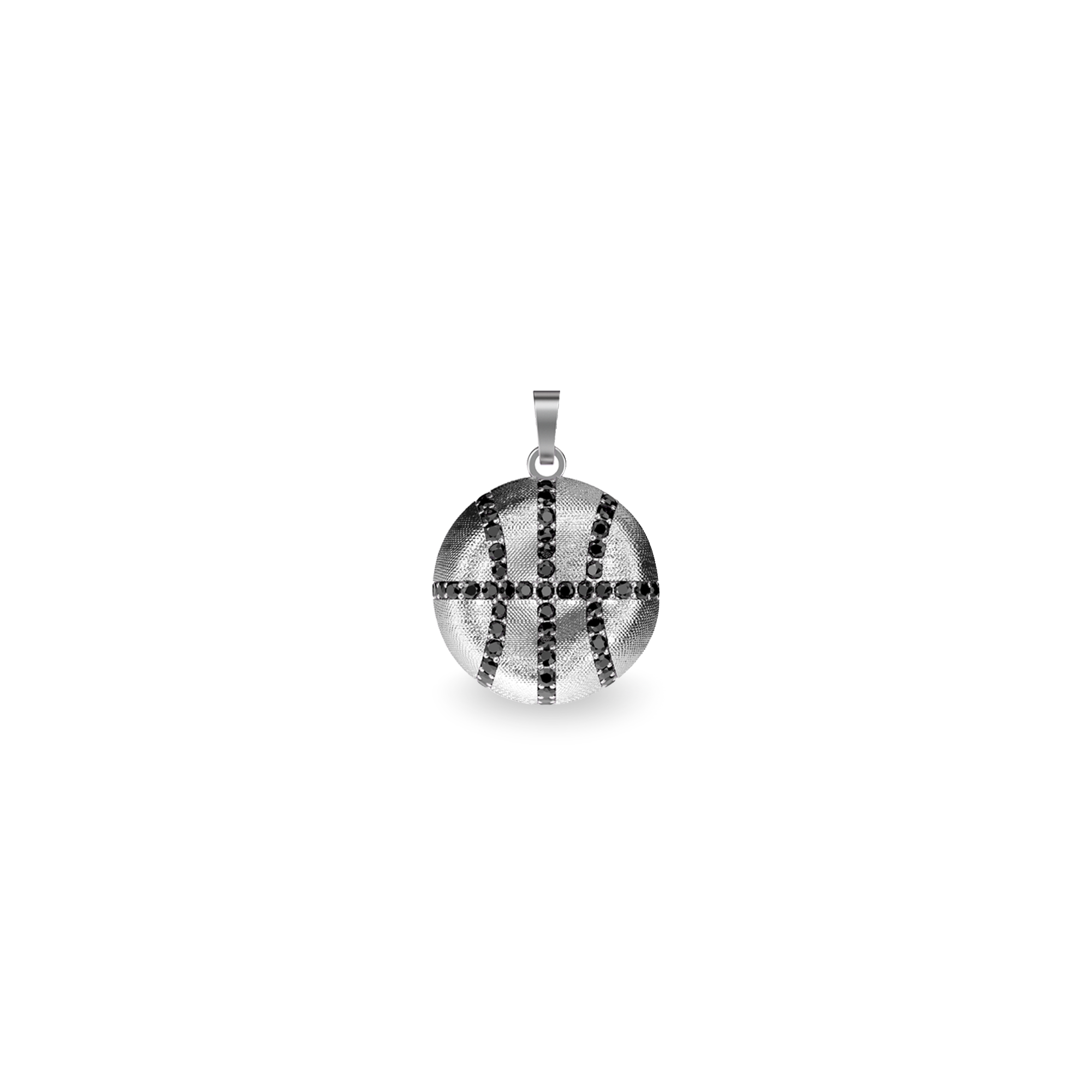 The Basketball Leaking Ball Pendant, Black Diamond Pavé - PASCAL