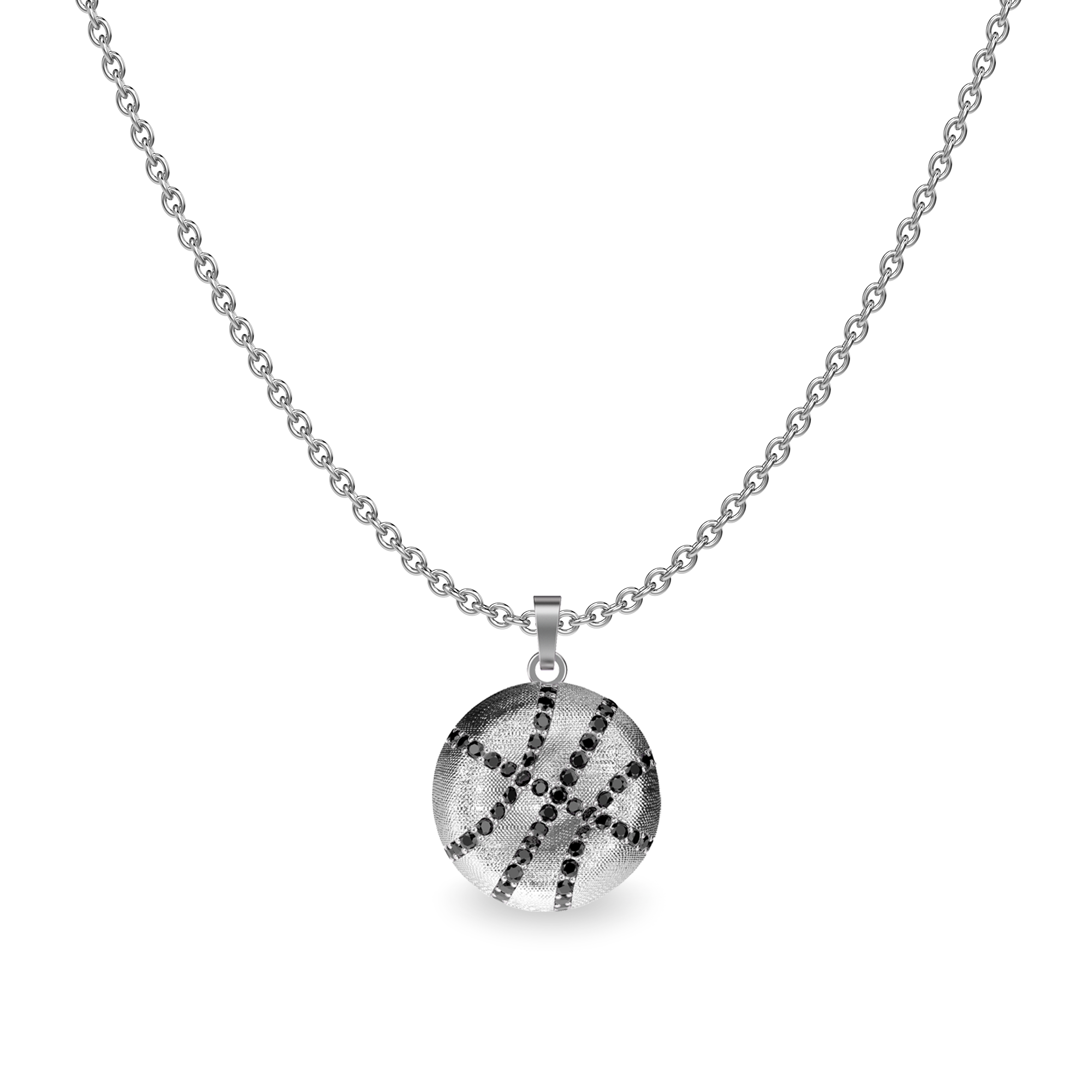 The Basketball Leaking Ball Pendant, Black Diamond Pavé - PASCAL