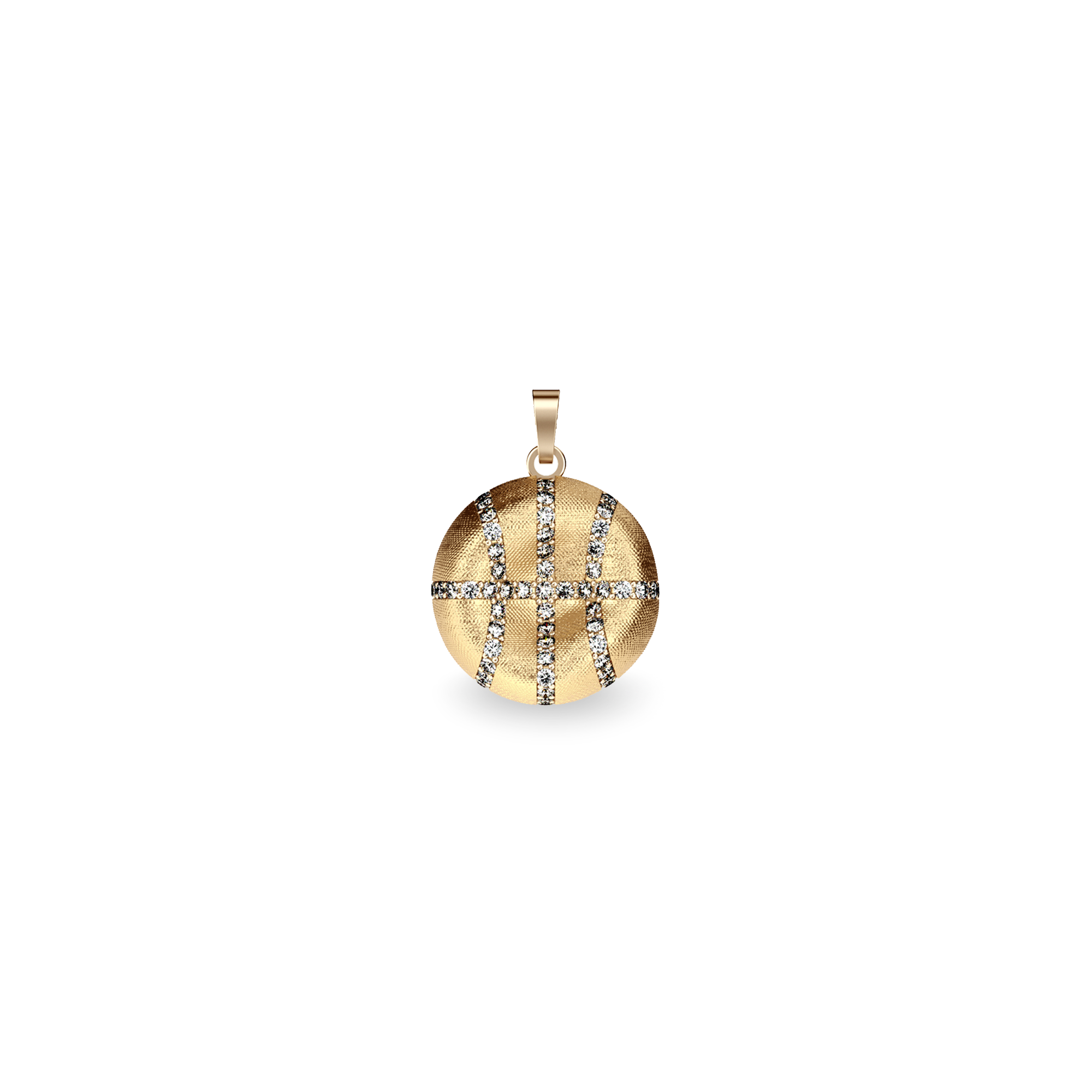 The Basketball Leaking Ball Pendant, White Diamond Pavé - PASCAL