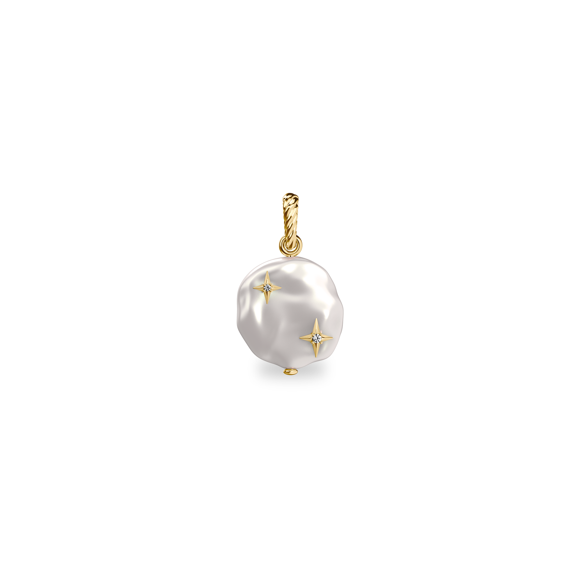 The Bonbon Baroque Pearl Charm, White Diamond - PASCAL