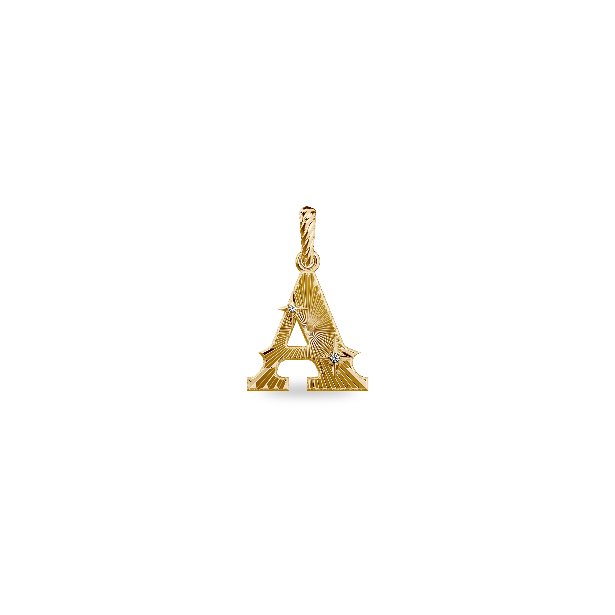 'The Bonbon' Initial Necklace, White Diamond