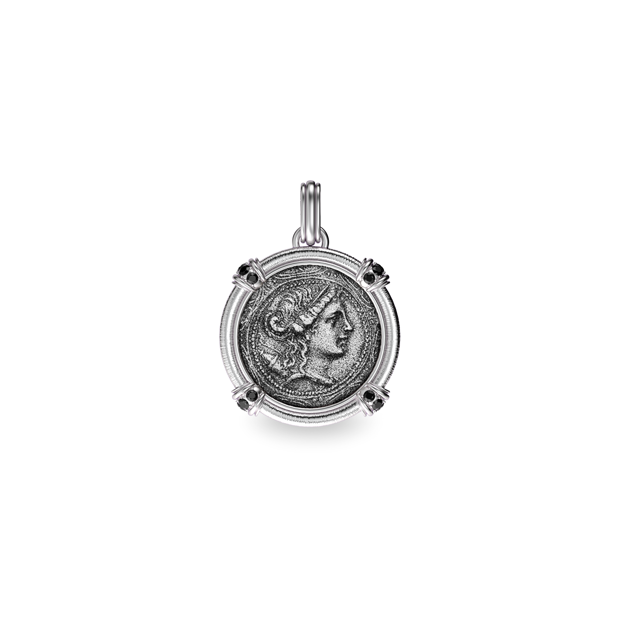 The Great Civitas Artemis Coin Pendant, Black Diamond - PASCAL