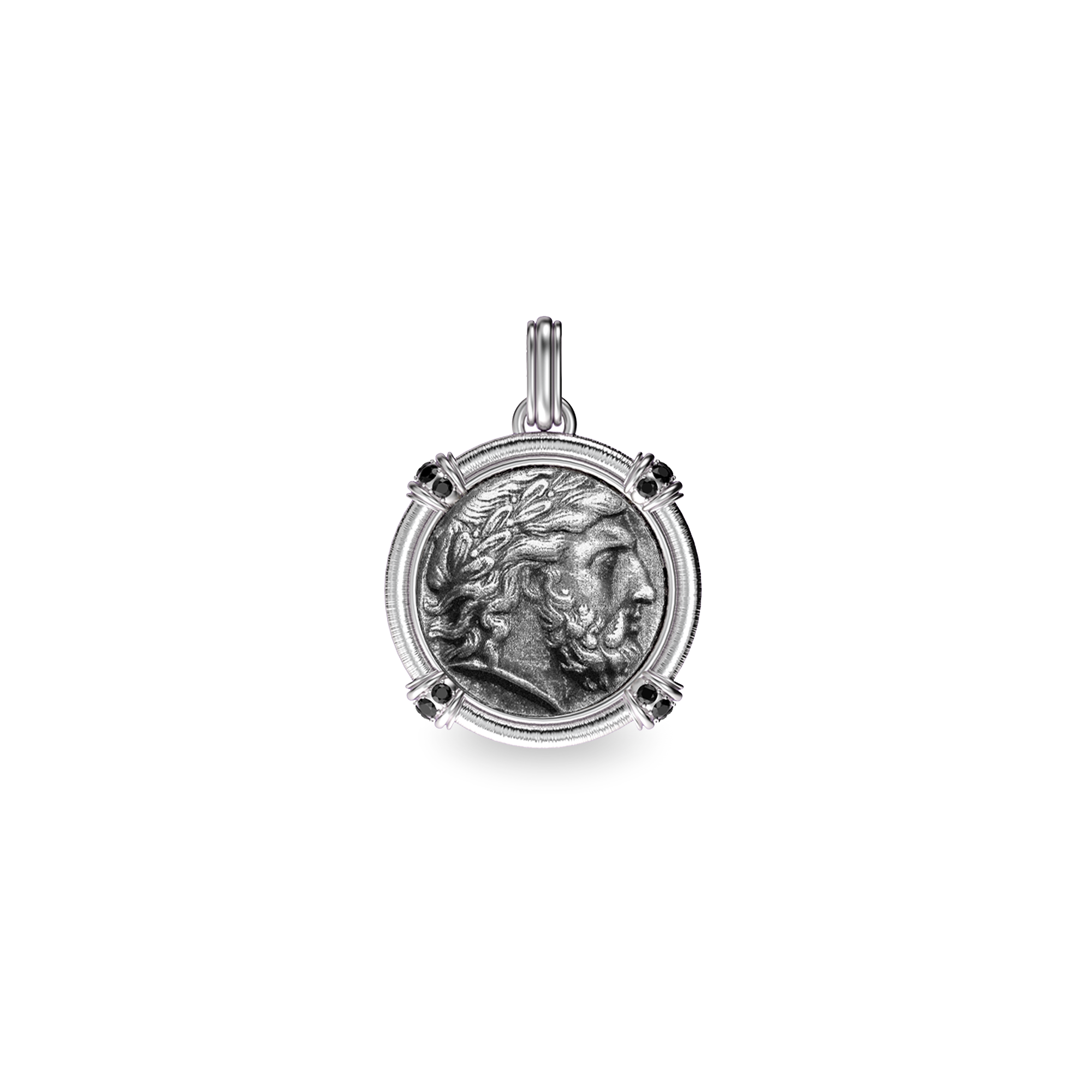 The Great Civitas Zeus Coin Pendant, Black Diamond - PASCAL