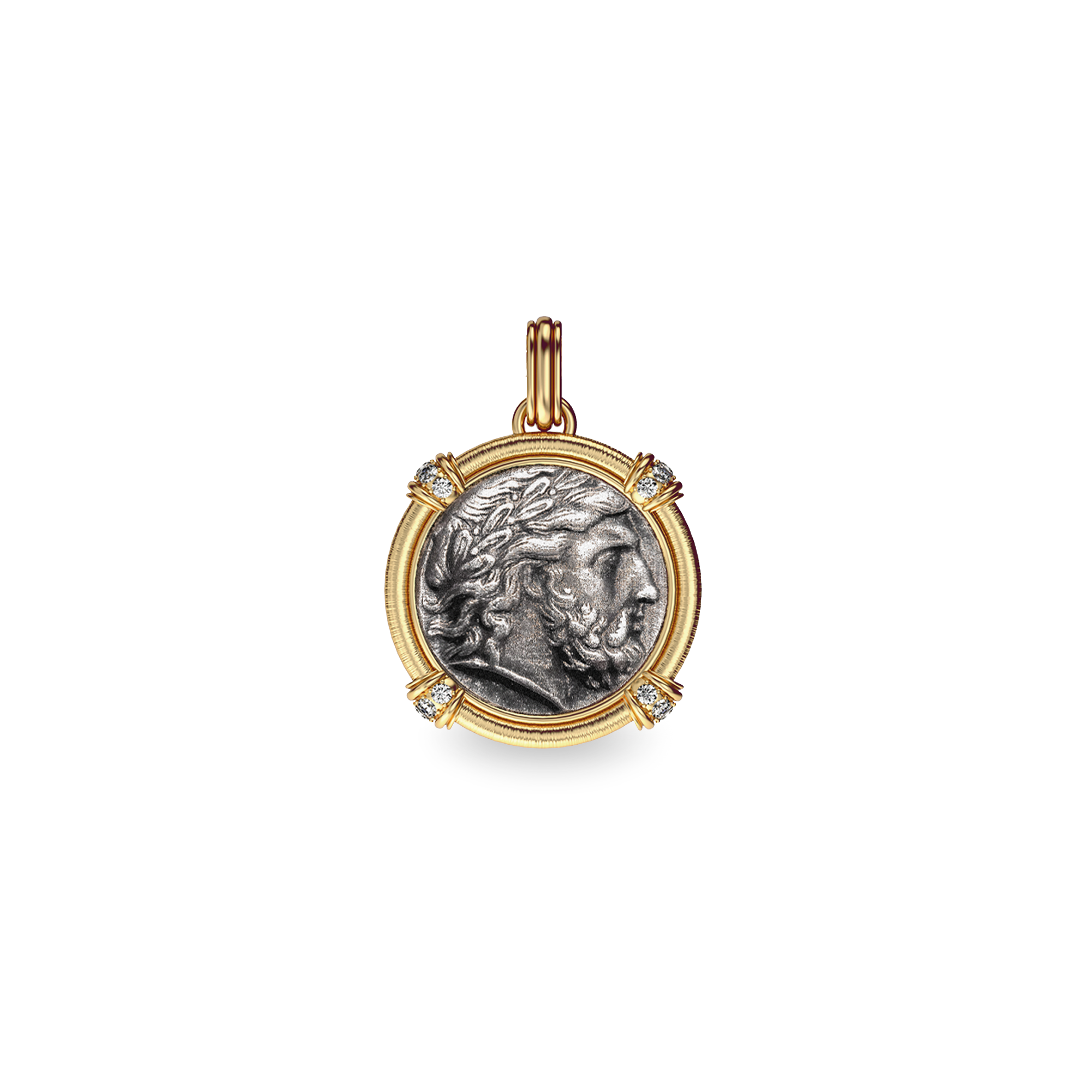 The Great Civitas Zeus Coin Pendant, White Diamond - PASCAL