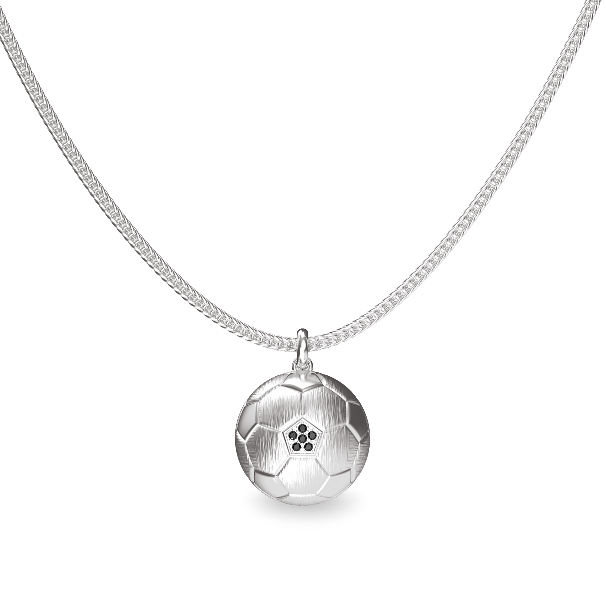 The Soccer Pendant, Black Diamond - PASCAL#color_18k-white-gold-vermeil-black-diamond