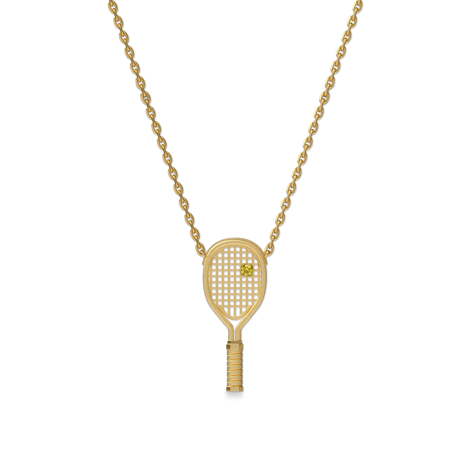 The Tennis Necklace, Yellow Diamond - PASCAL#color_18k-yellow-gold-vermeil-yellow-diamond