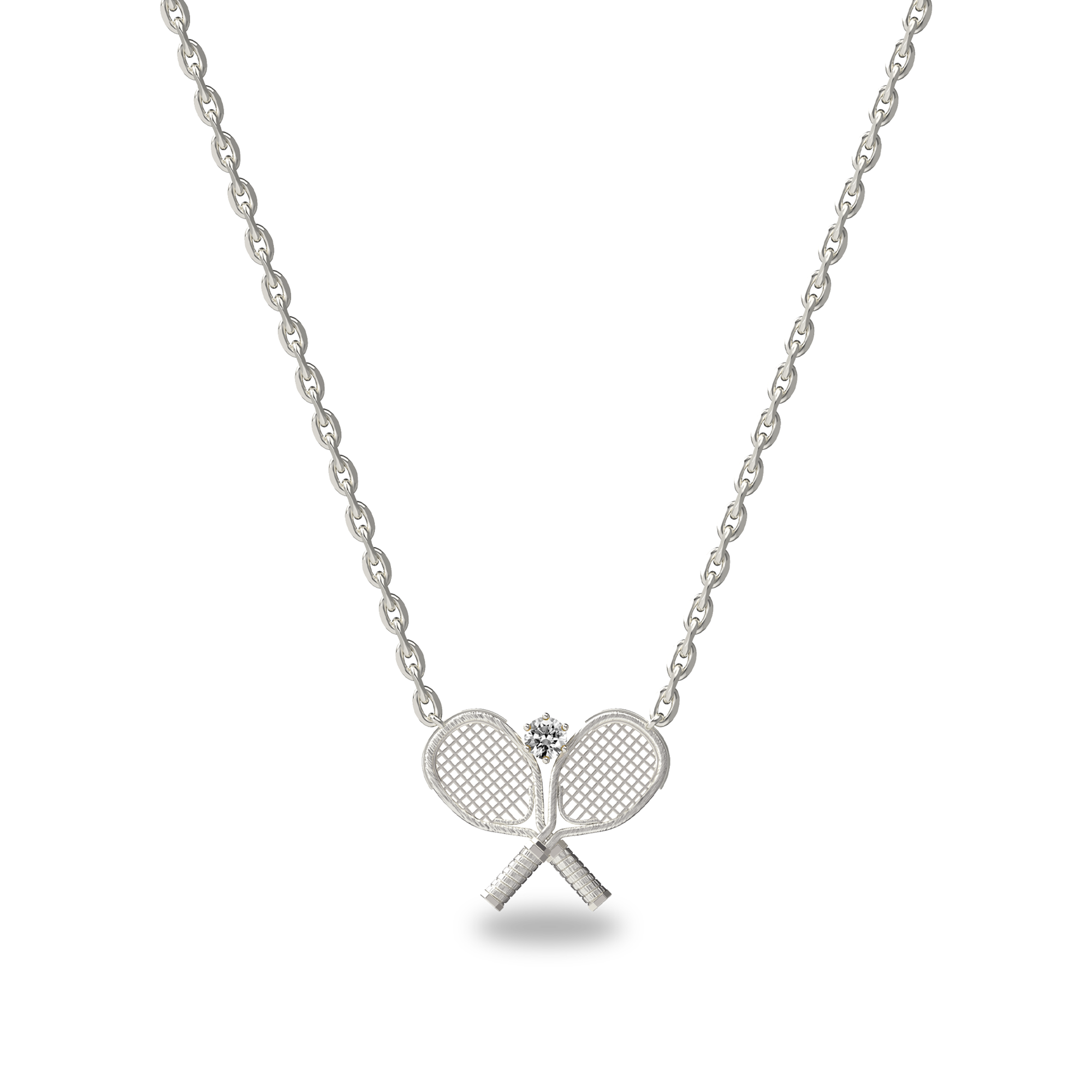 Racket Pascal 'The Tennis' Two Rackets Necklace, White Diamond | PASCAL