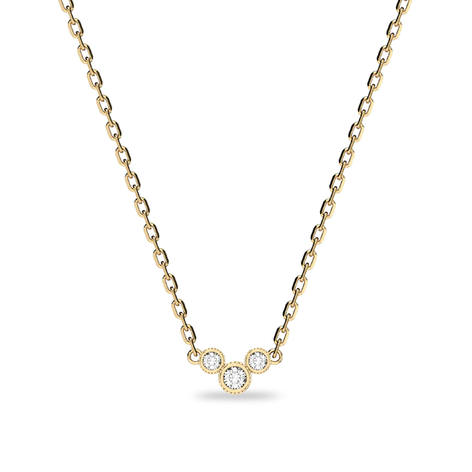 Trinity Diamond Necklace, Classic - PASCAL#color_18k-yellow-gold-vermeil-white-diamond