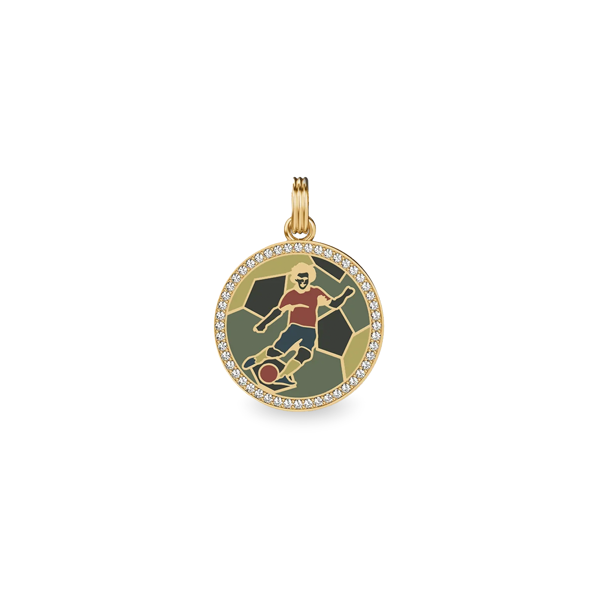 Victory Emblem Football Diamond Pendant - PASCAL