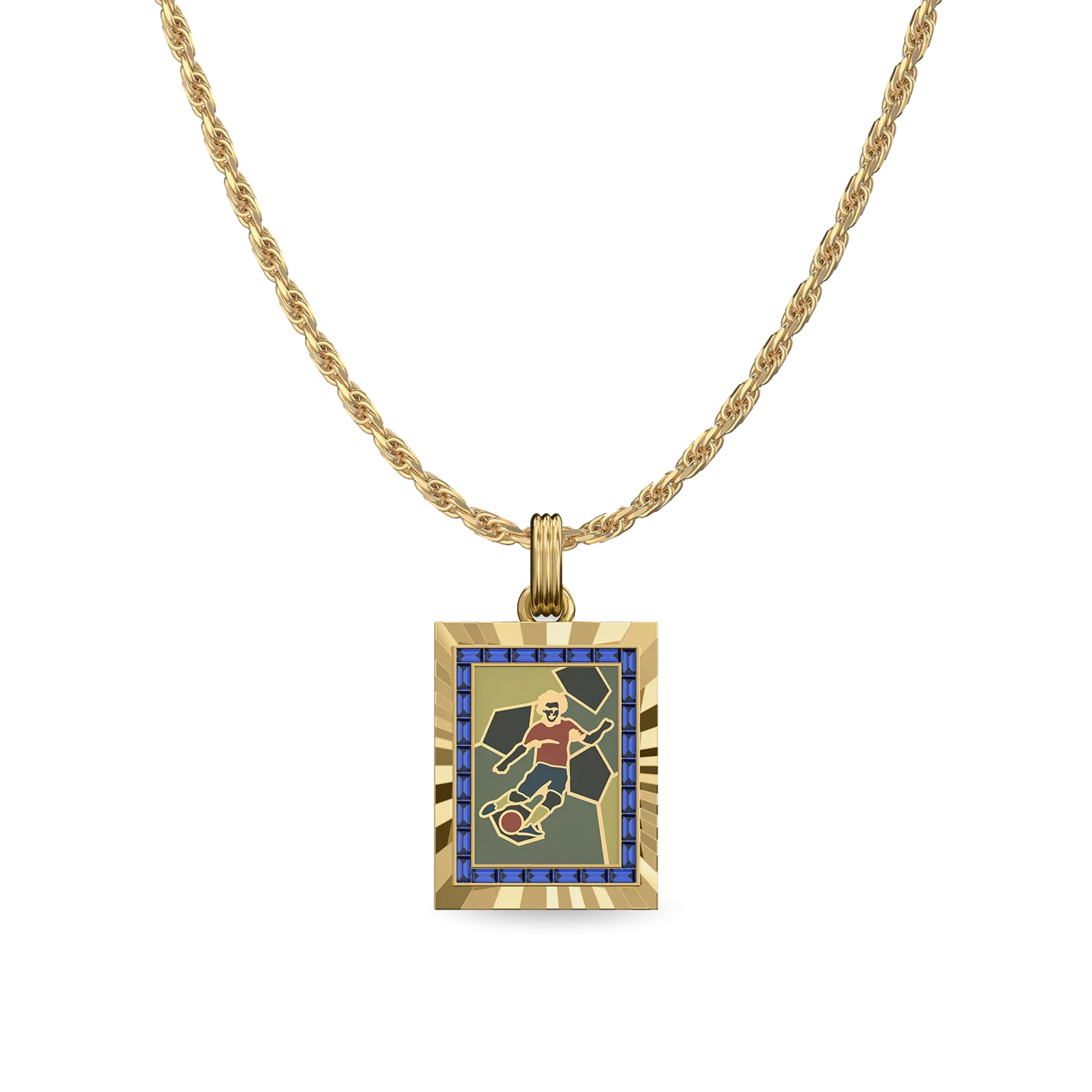 Victory Emblem Football Gemstone Pendant - PASCAL