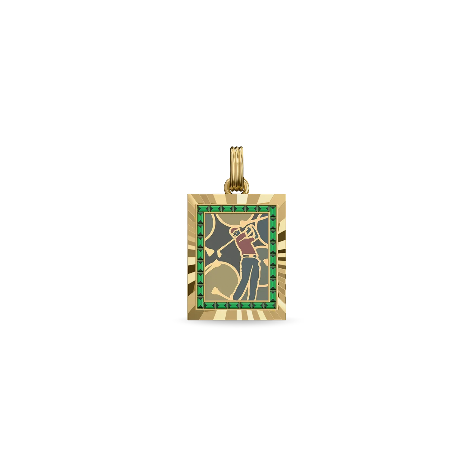 Victory Emblem Golf Gemstone Pendant - PASCAL