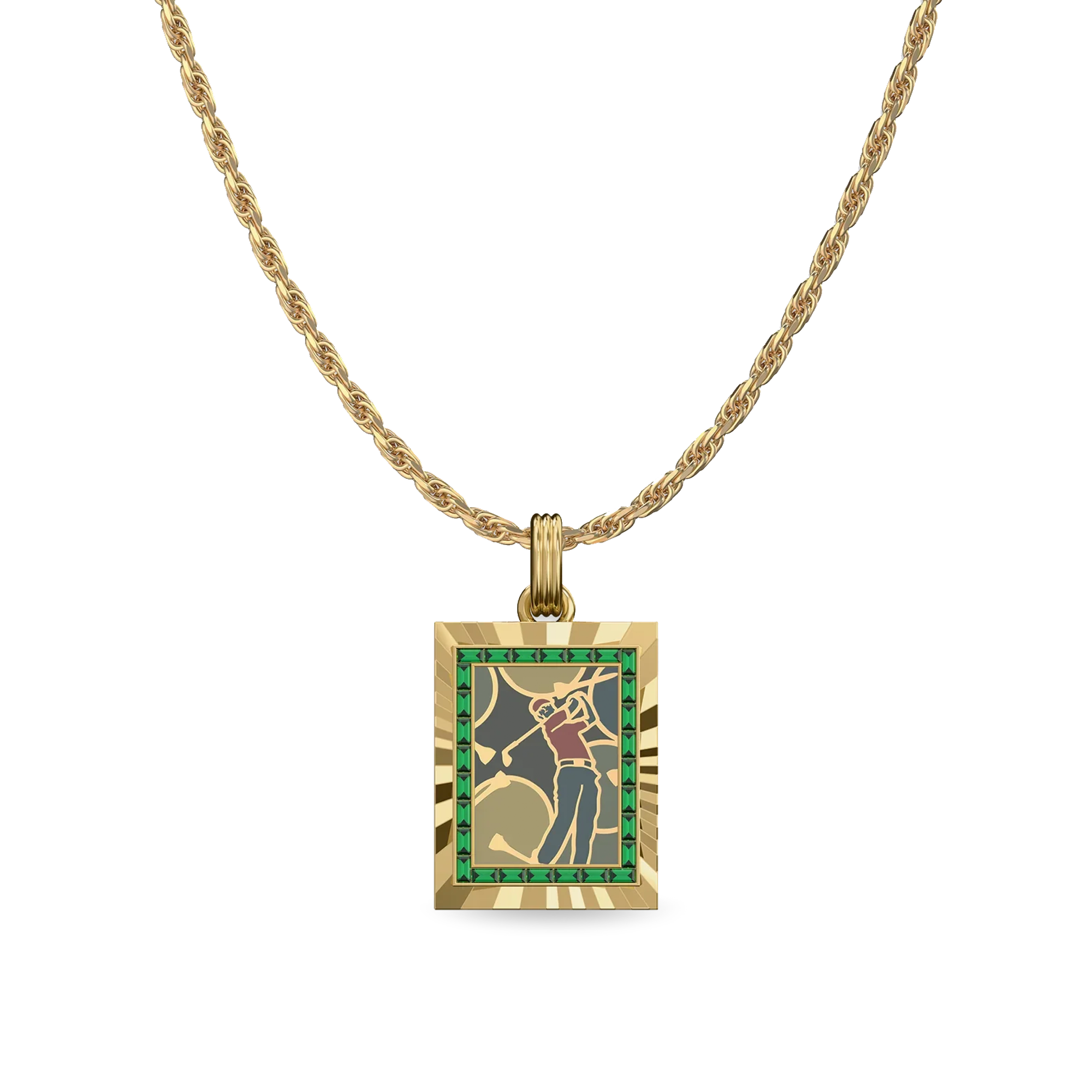 Victory Emblem Golf Gemstone Pendant - PASCAL