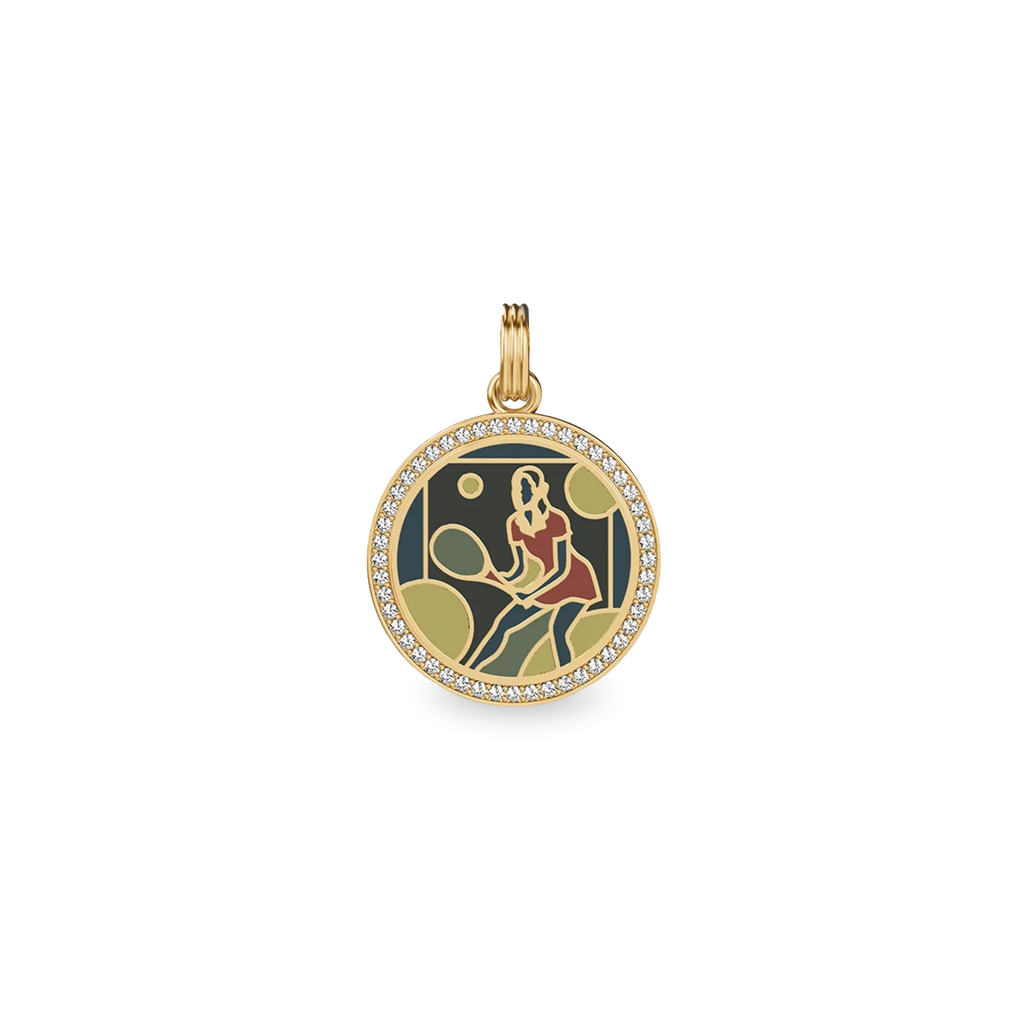 Victory Emblem Tennis Diamond Pendant - PASCAL