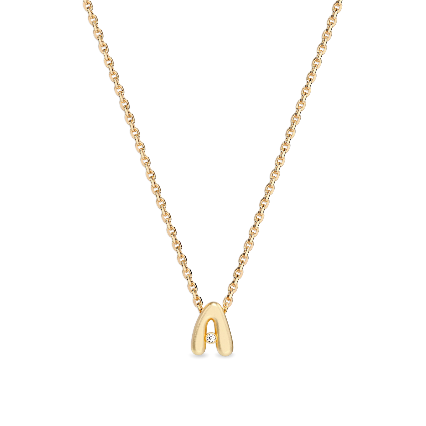 Sparkle Bubble Diamond Initial Necklace- PASCAL