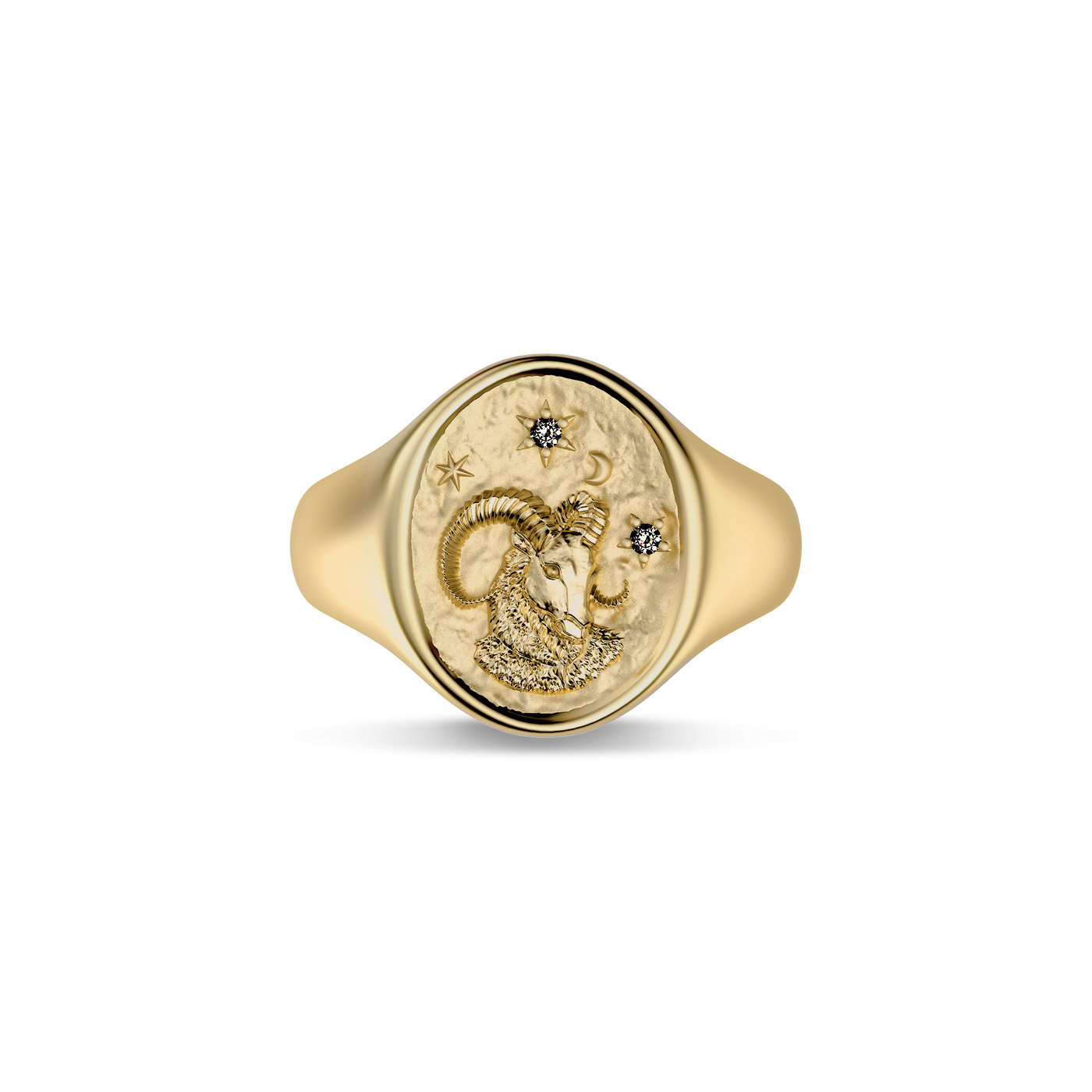 'Zodiac' Diamond Signet Ring, Aries