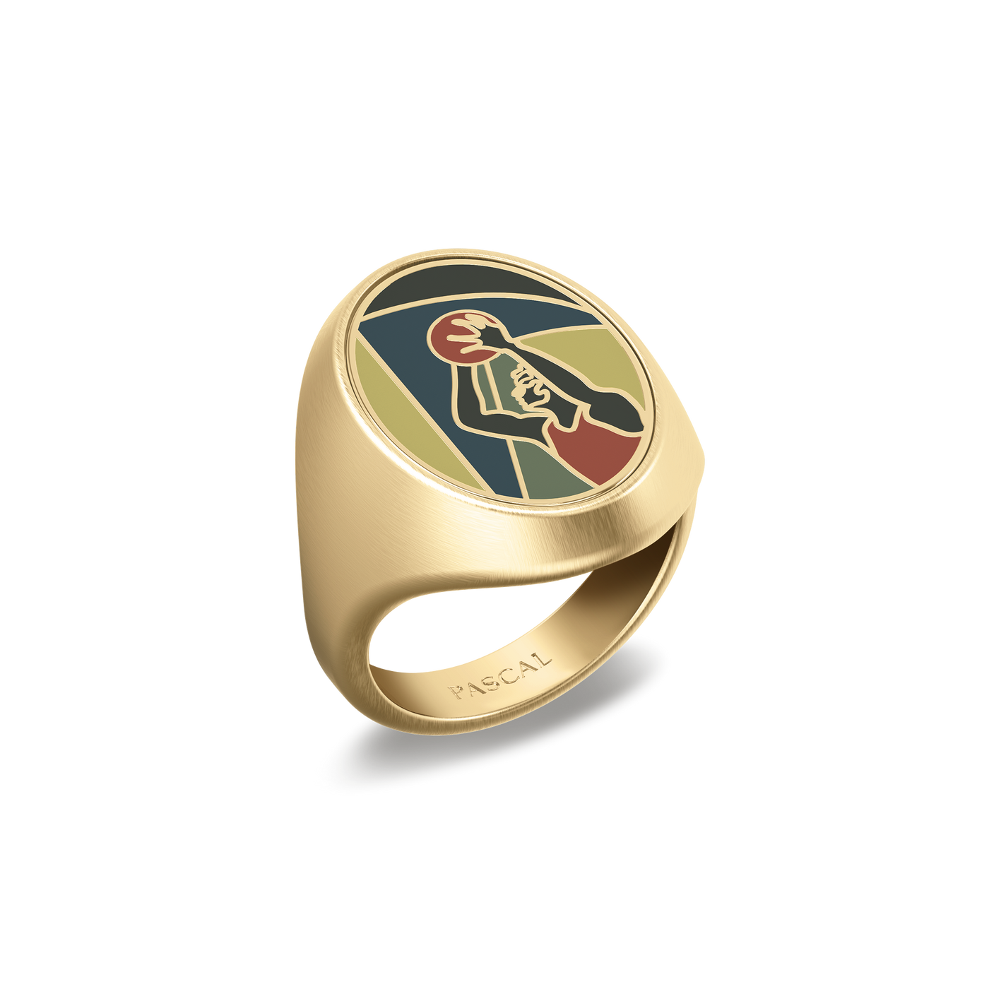 'Victory Emblem' Basketball Diamond Signet Ring