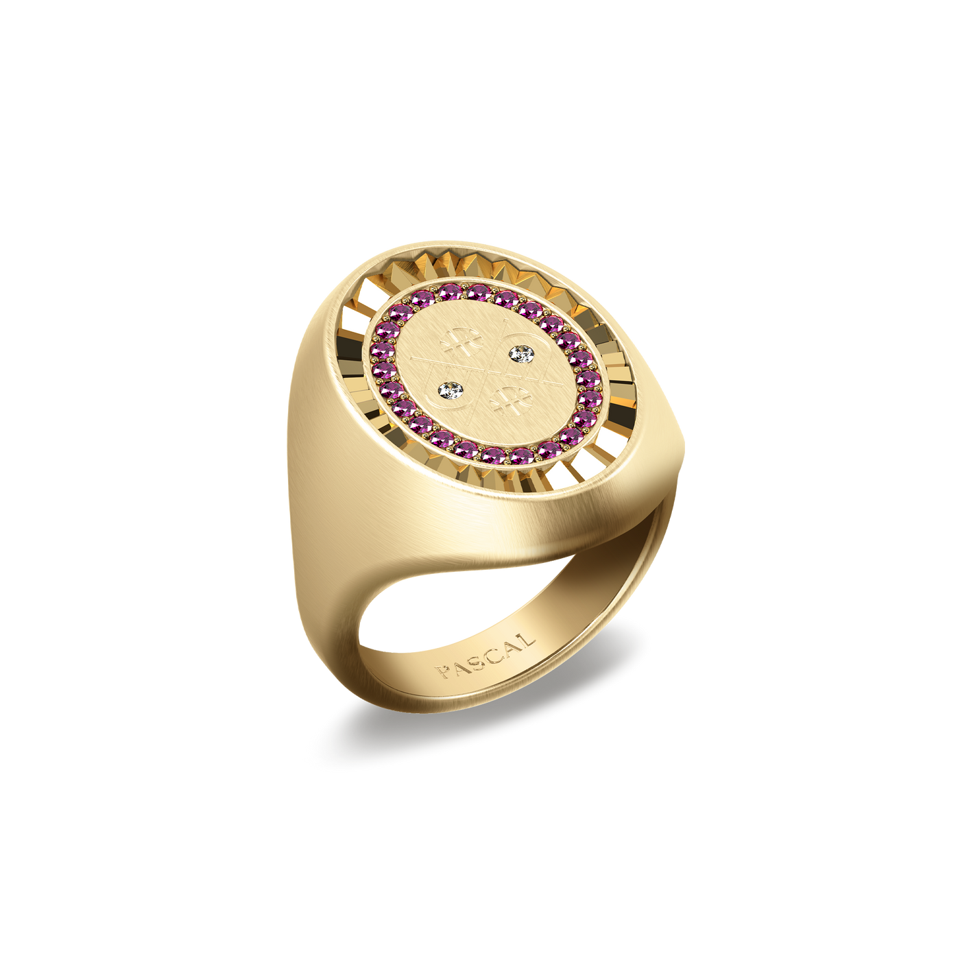 'Victory Emblem' Basketball Diamond Signet Ring