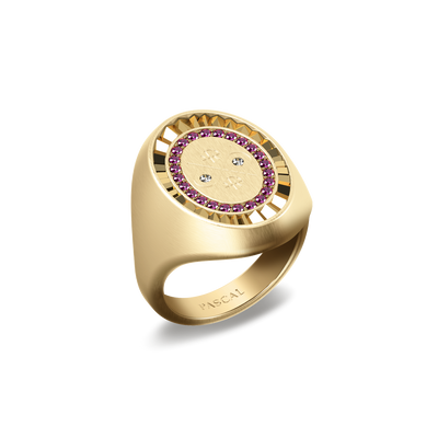 'Victory Emblem' Basketball Diamond Signet Ring