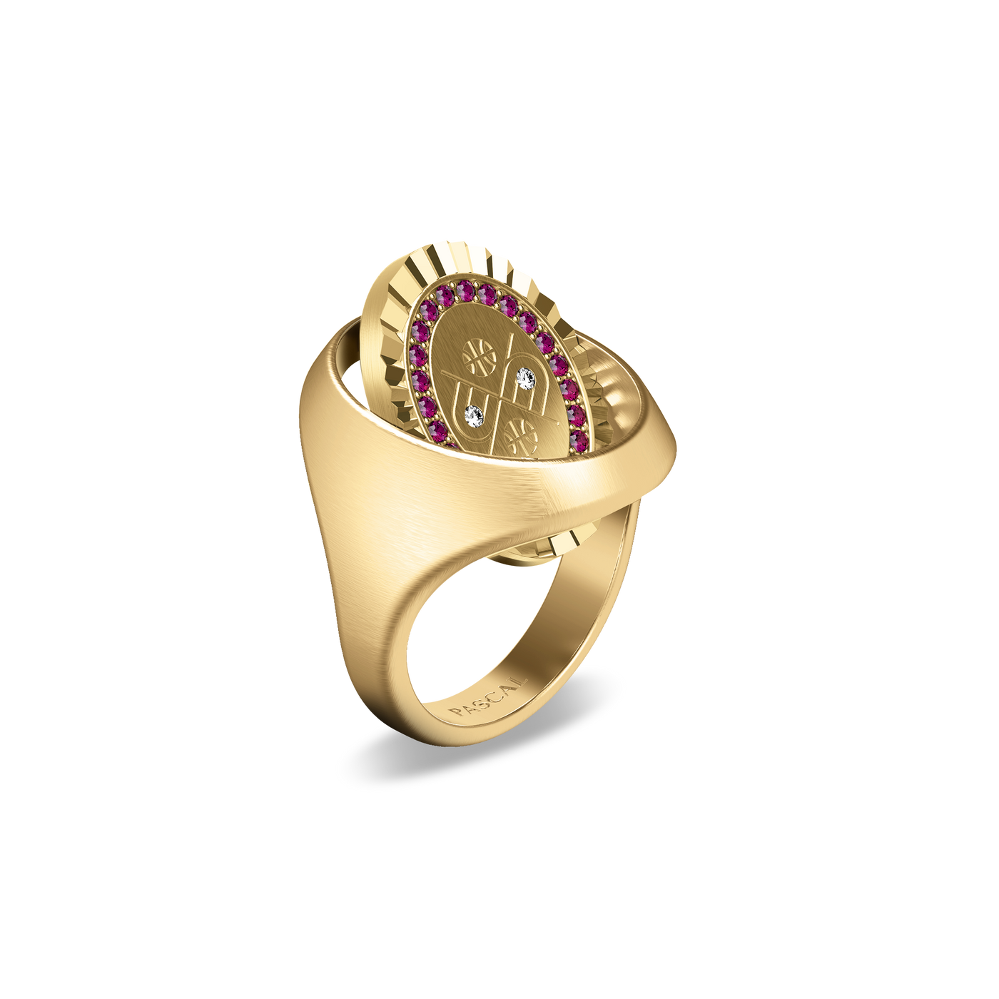 'Victory Emblem' Basketball Diamond Signet Ring