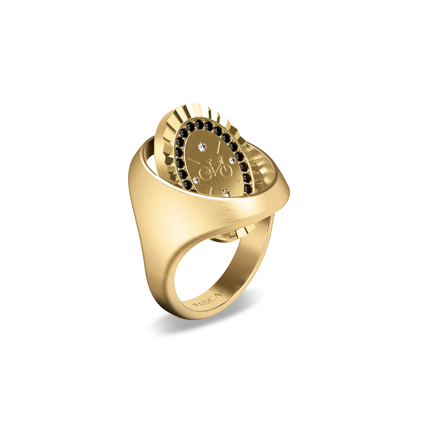 'Victory Emblem' Bicycle Diamond Signet Ring