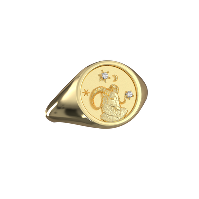 Aries Small Signet Ring