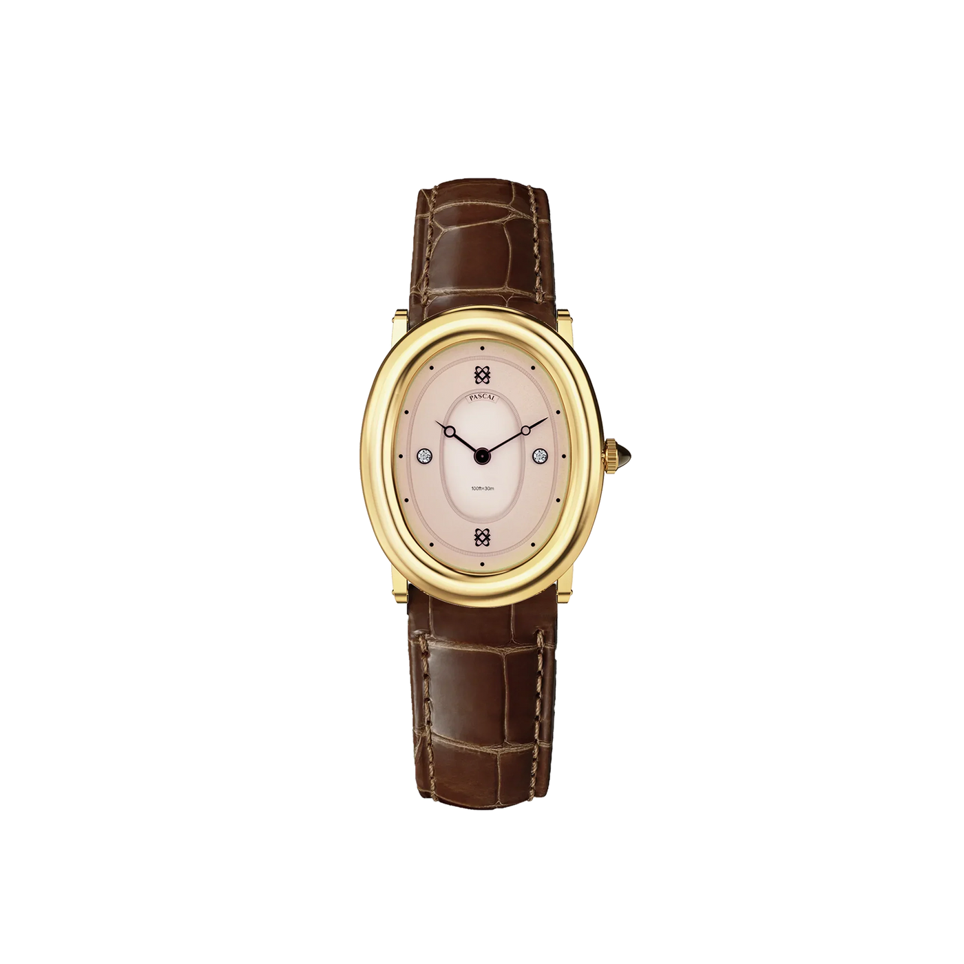 Oval Bubble Diamond Watch (24mm x 30mm) in Salmon Dial - PASCAL