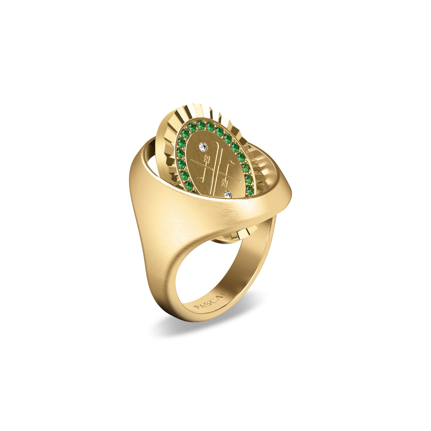 'Victory Emblem' Golf Diamond Signet Ring