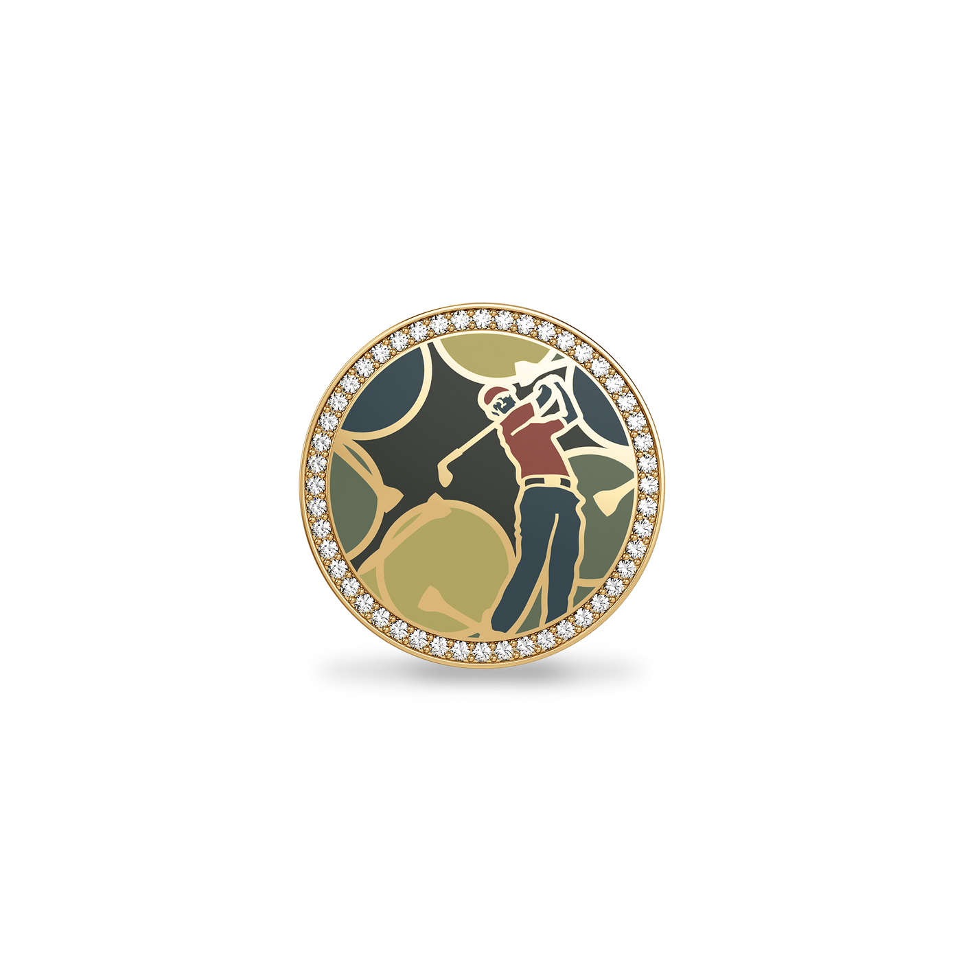 'Victory Emblem' Golf Diamond Brooch