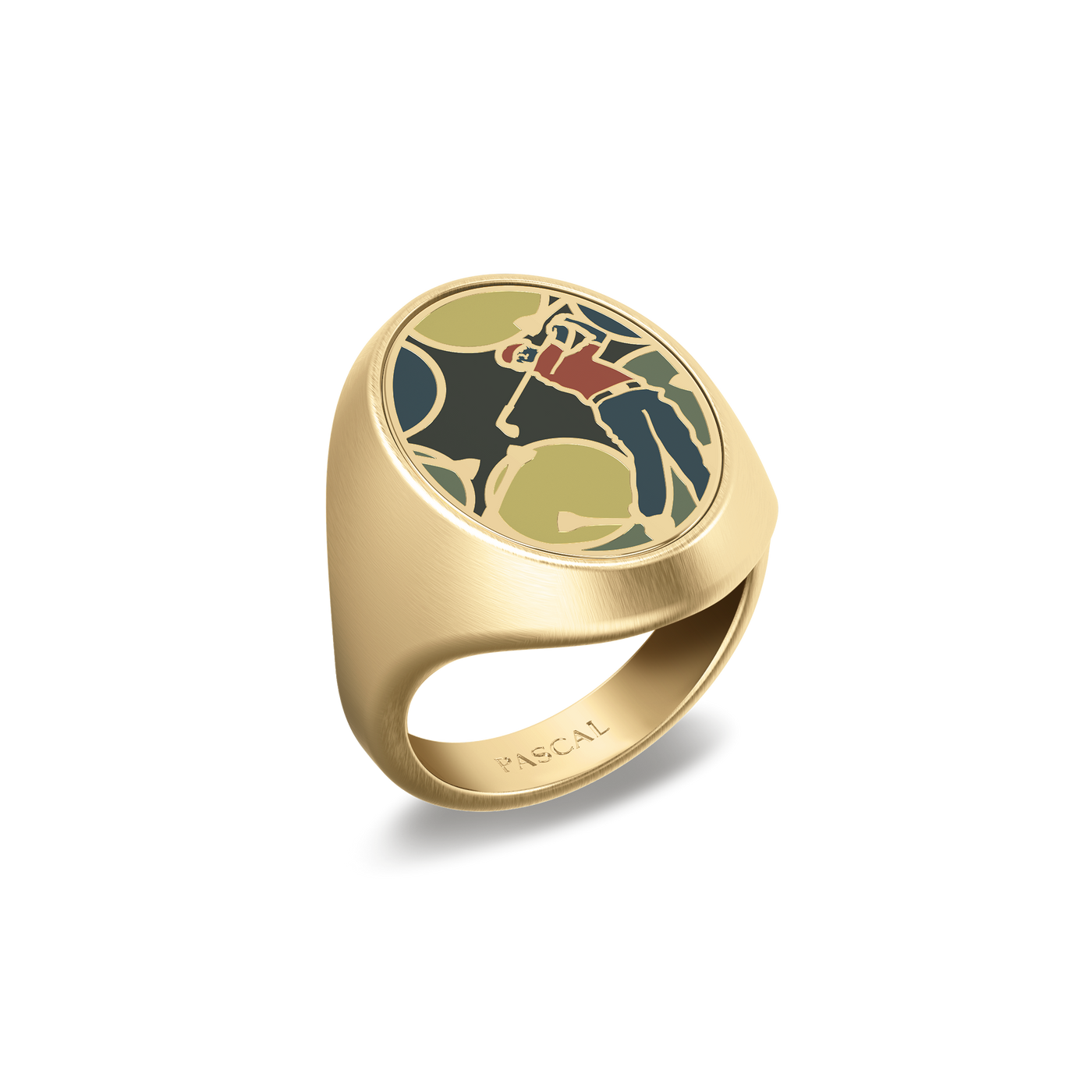 'Victory Emblem' Golf Diamond Signet Ring