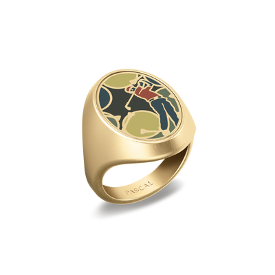 'Victory Emblem' Golf Diamond Signet Ring