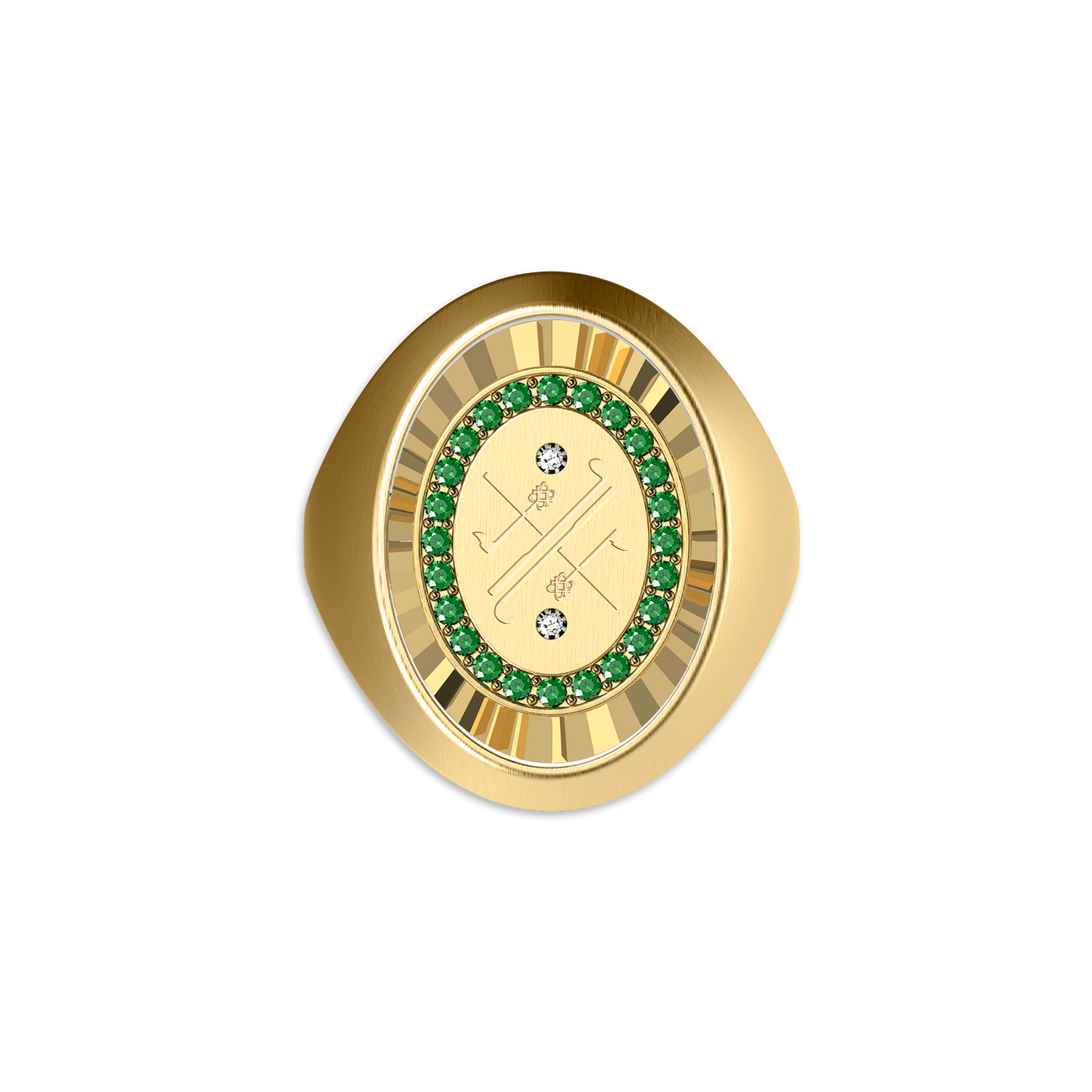 'Victory Emblem' Golf Diamond Signet Ring