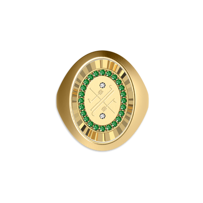 'Victory Emblem' Golf Diamond Signet Ring