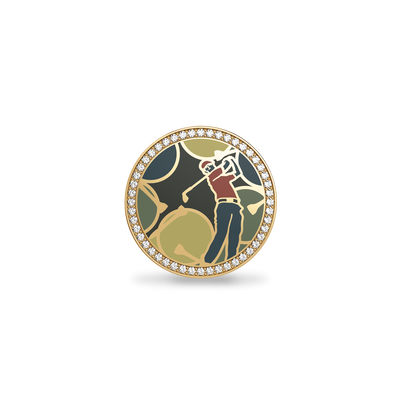 'Victory Emblem' Golf Diamond Brooch