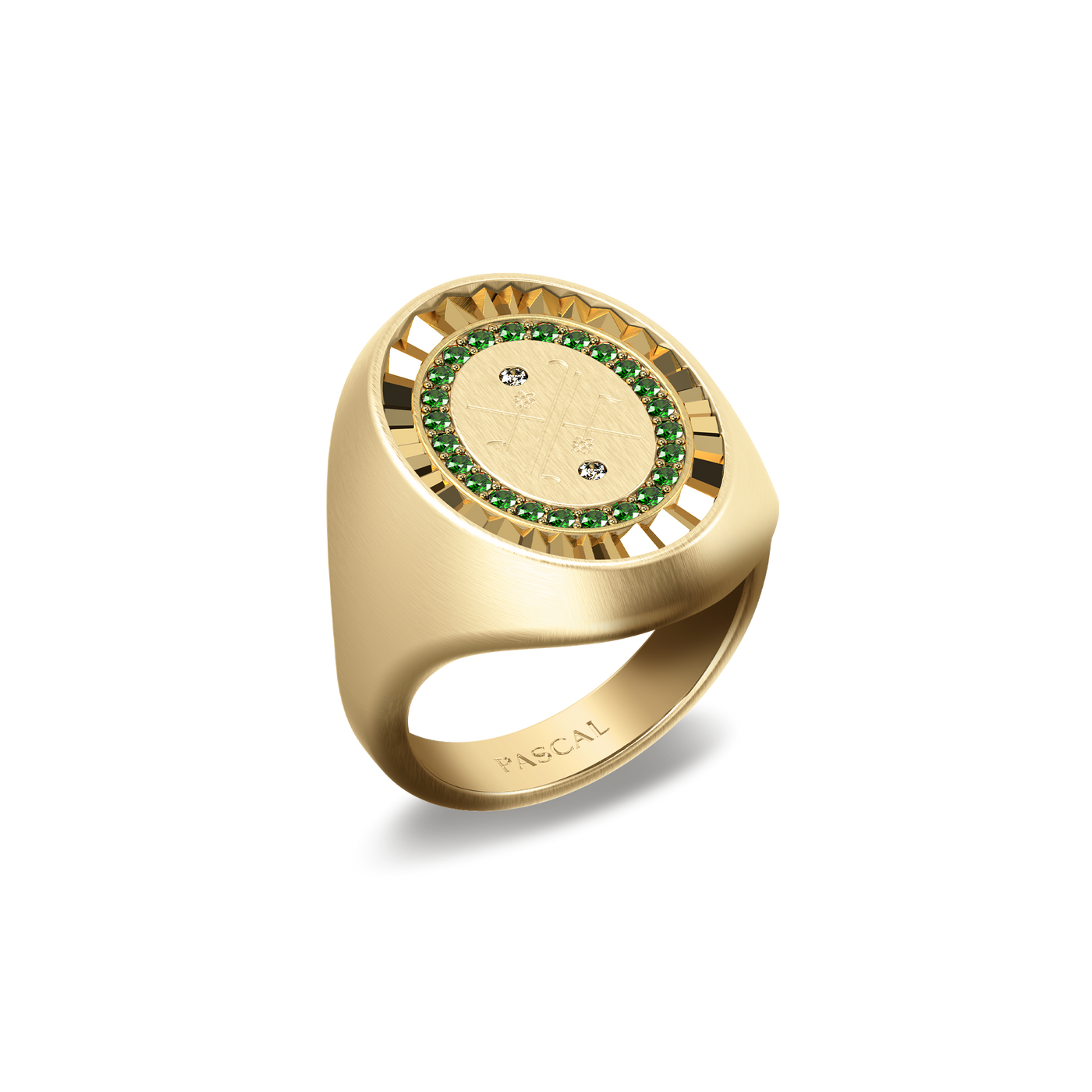 'Victory Emblem' Golf Diamond Signet Ring