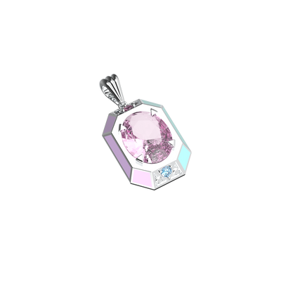 Artdeco Prism Diamond Pendant (Pink / Blue Double)