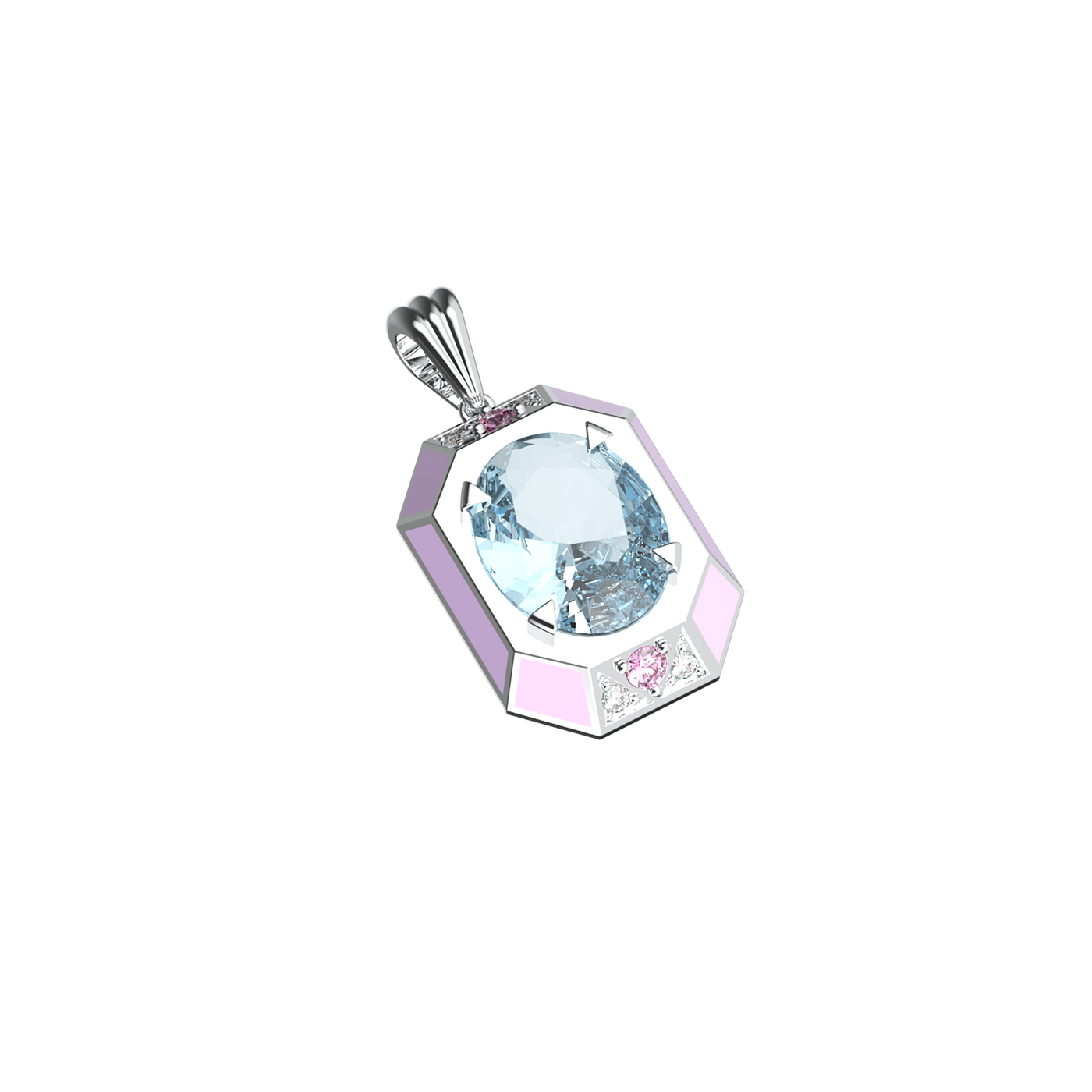 Artdeco Prism Diamond Pendant (Pink & Blue)