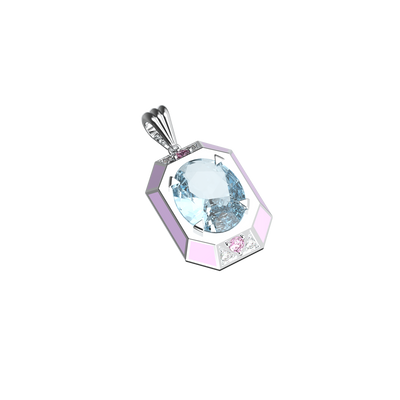 Artdeco Prism Diamond Pendant (Pink & Blue)