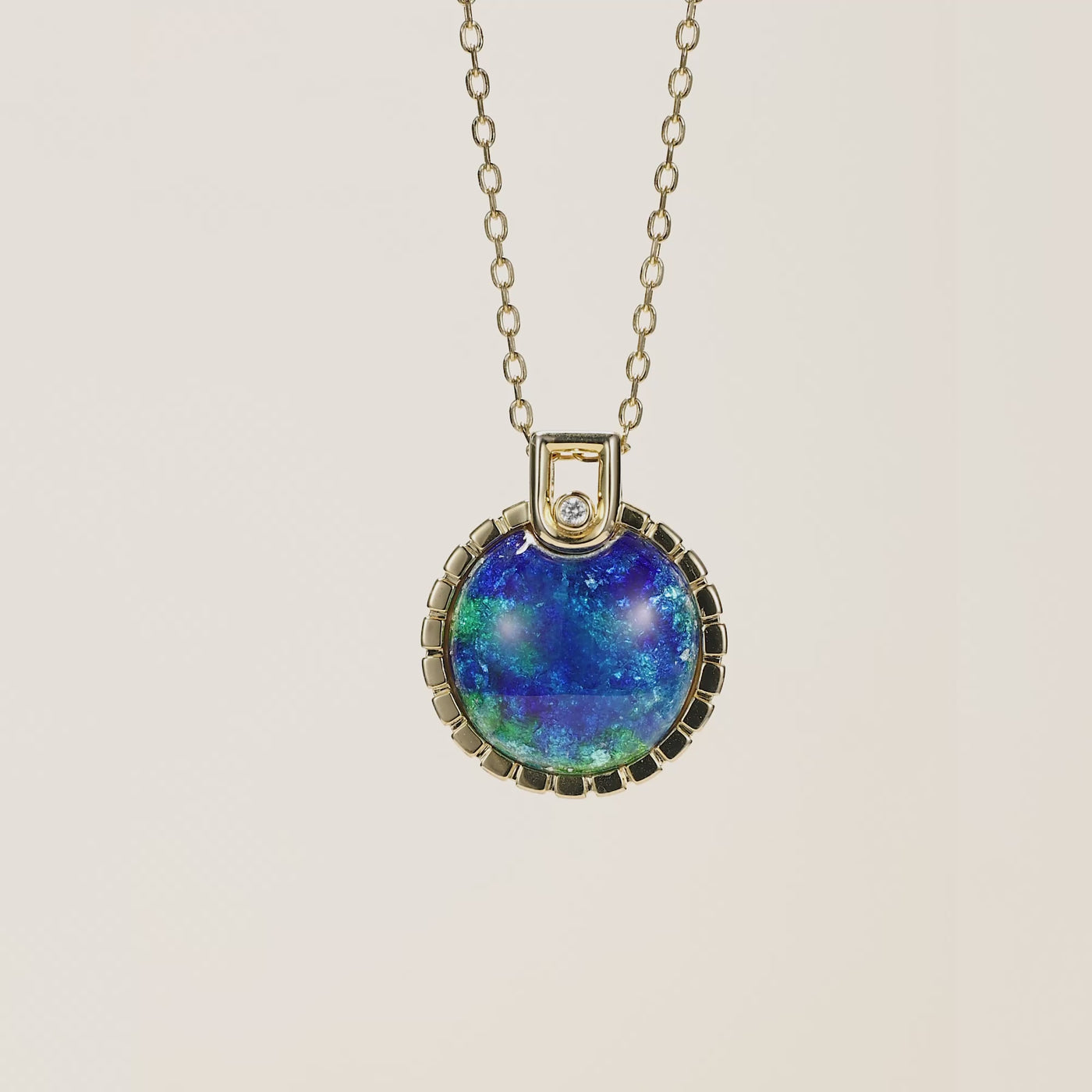 ‘Universe’ Enamel Diamond Necklace, Round