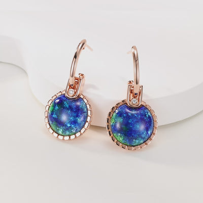 ‘Universe’ Enamel Diamond Earrings, Round