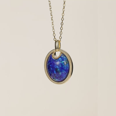 ‘Universe’ Enamel Rope Necklace, Oval