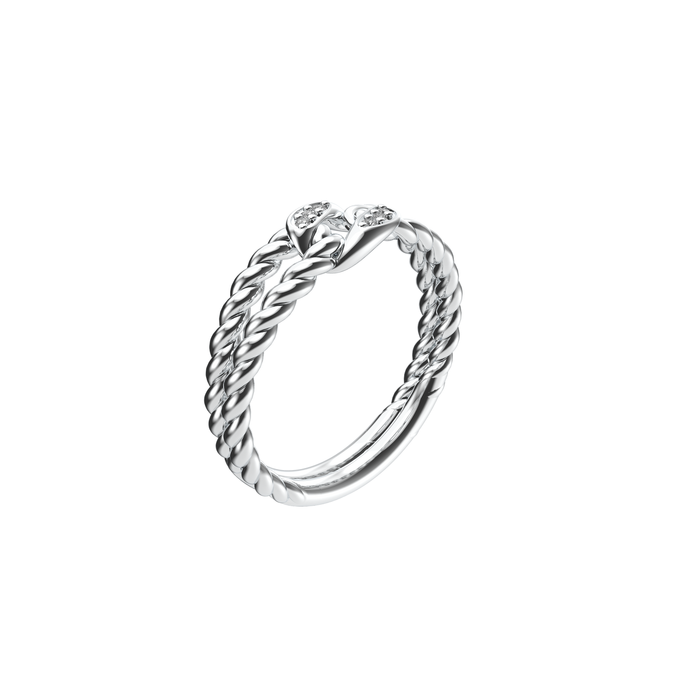 Everyday White Diamond Knot Rope Ring