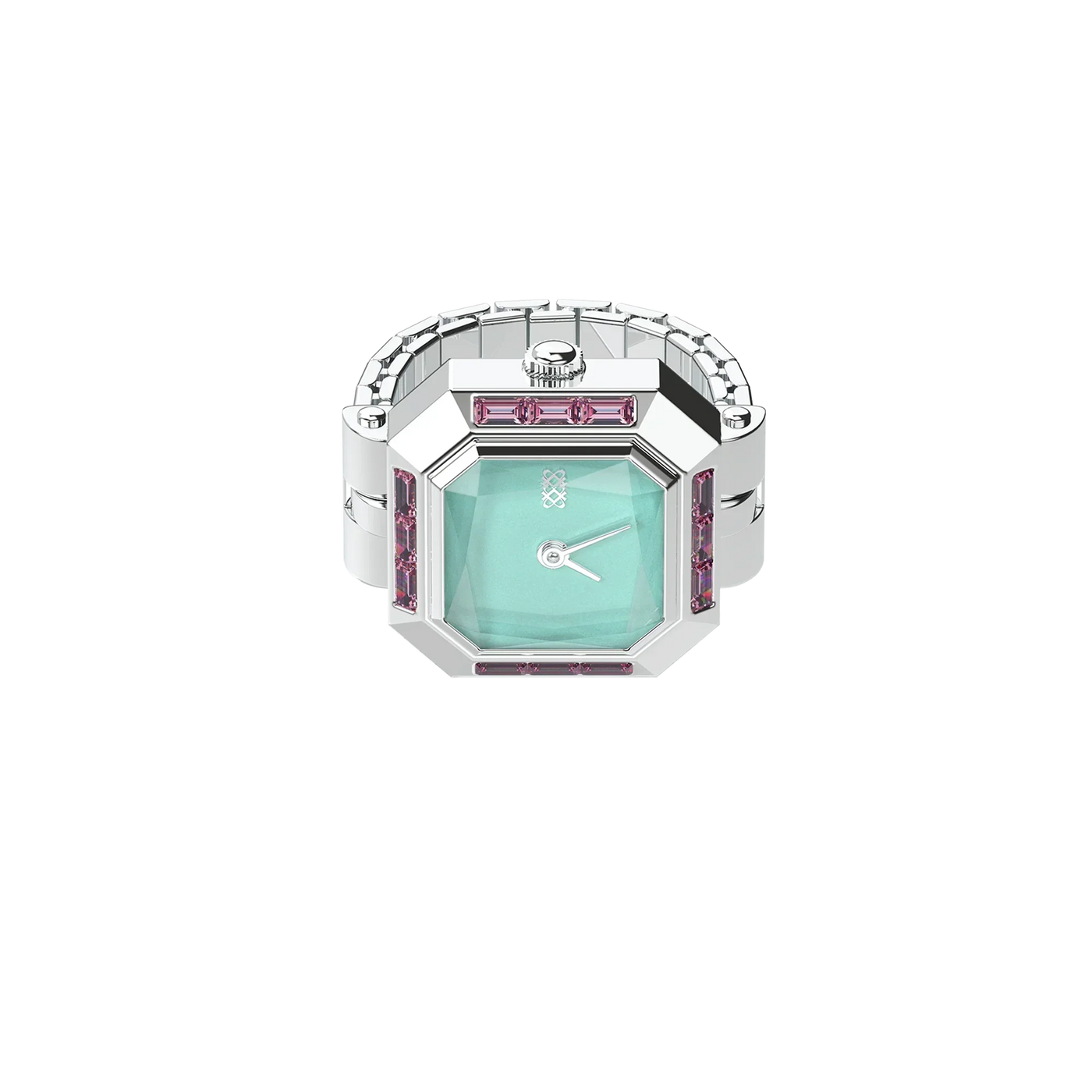 Sofia Prism Watch Ring Mint Chocolate - Fashionable Ring Watch, Ideal for Casual Outings and Social Gatherings with Friends | Pascaldesign