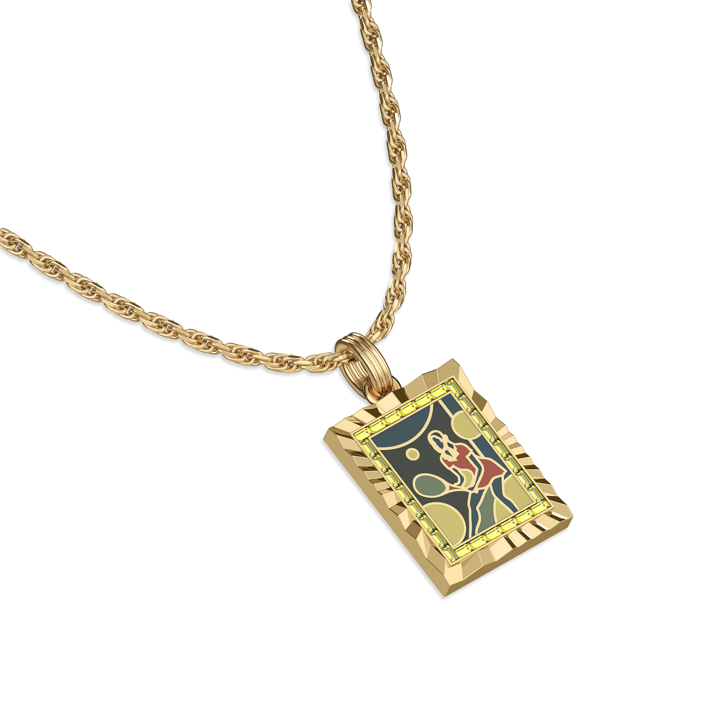 'Victory Emblem' Tennis Gemstone Pendant