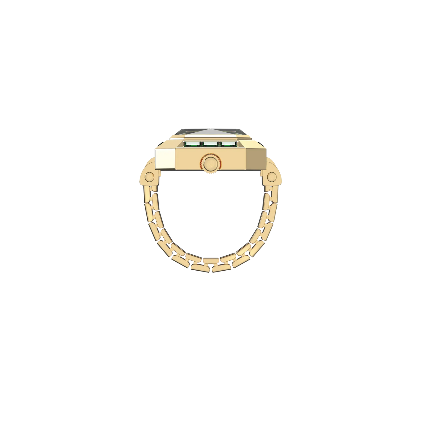 Sofia Diamond Watch Ring Tequila Martini, luxury green dial quartz ring watch with timeless jewelry charm | PascalDesign