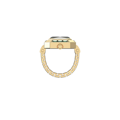 Sofia Diamond Watch Ring Tequila Martini, luxury green dial quartz ring watch with timeless jewelry charm | PascalDesign
