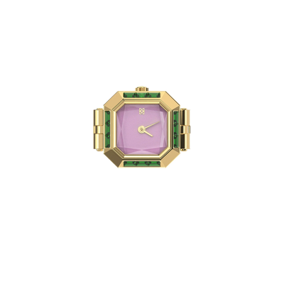 Sofia Prism Watch Ring Blueberry Fondant - Women's Timepiece Ring with Comfortable Expansion Band, Gold Tone Stainless Steel | Pascaldesign