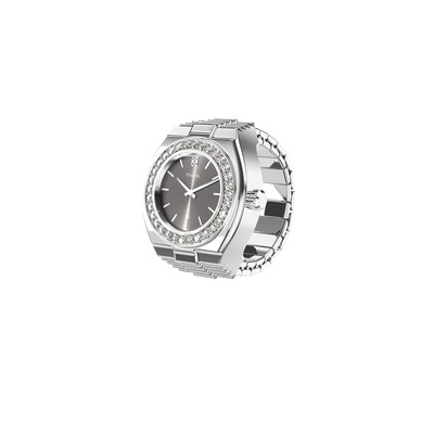 Luxe Classic Diamond Watch Ring Silver Serenade – Women’s quartz watch ring designed as a chic silver ring timepiece, perfect for gifts and fashion lovers | Pascaldesign